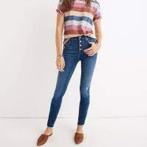 MADEWELL 10" High-Rise Skinny Jeans in Hanna Wash